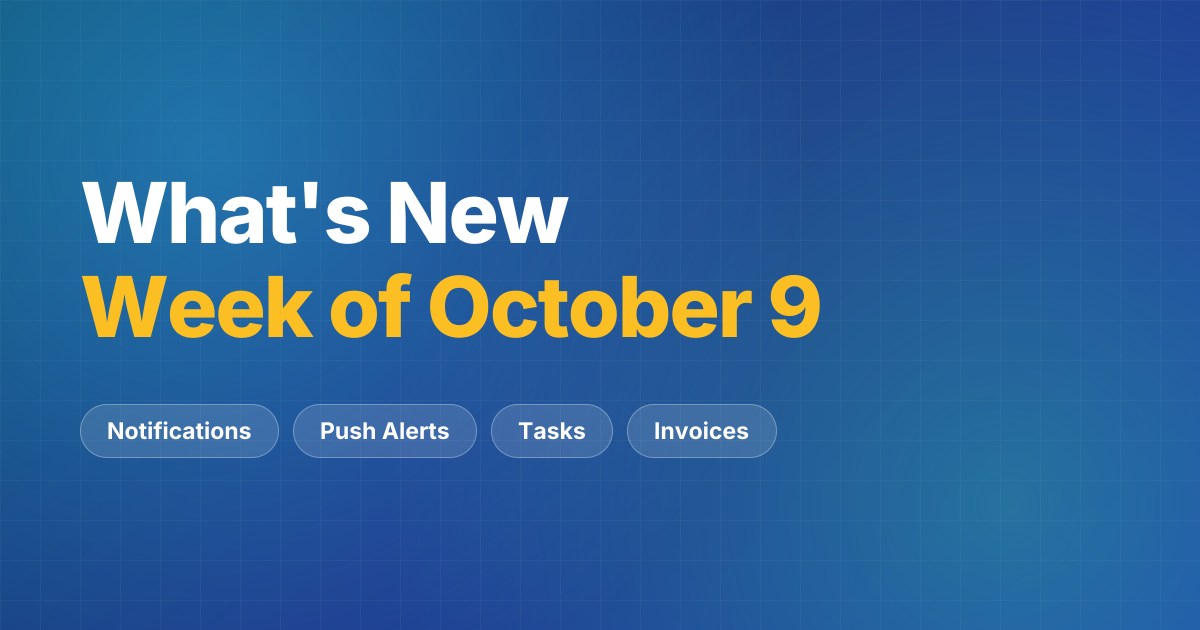 Week of October 9, 2026
